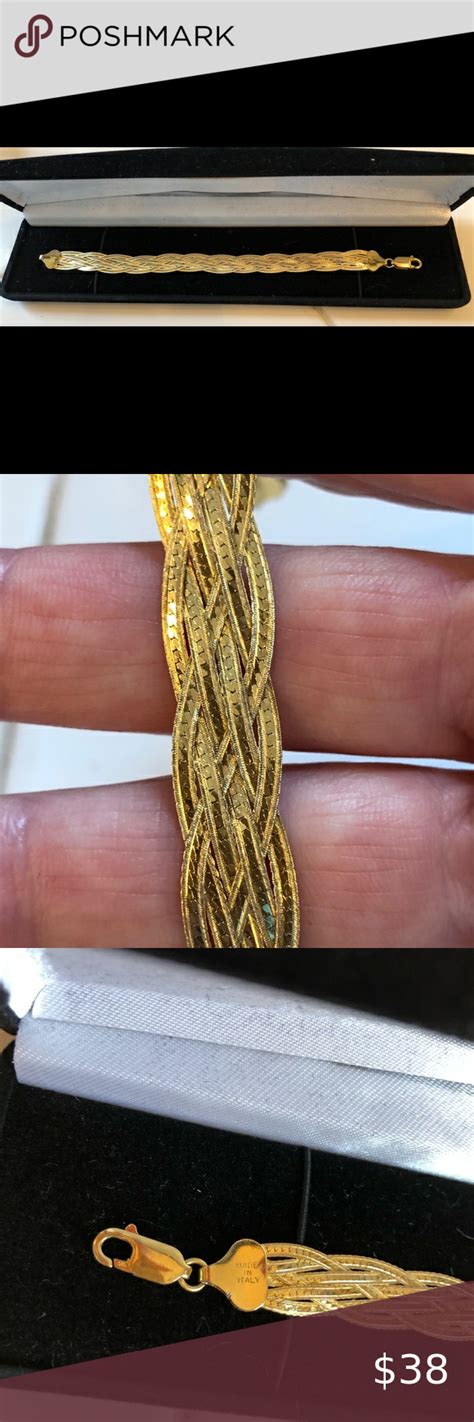 Milor .925 Gold Over Silver Woven Bracelet-NIB-7” | Womens jewelry bracelets, Gold, Women jewelry