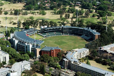 JOHANNESBURG, SOUTH AFRICA - September 24, 2016: Aerial view of Wanderers Cricket Stadium ...