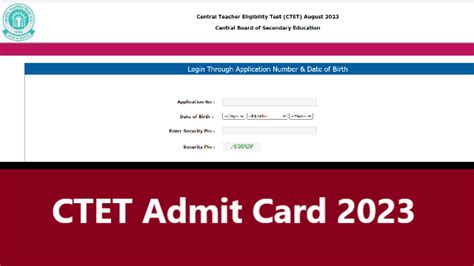 CTET Admit Card 2023 Link Out at ctet.nic.in