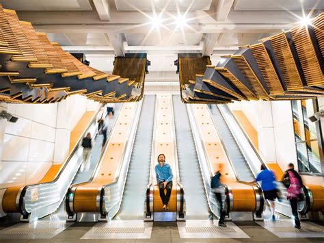 5 tons of vintage wooden escalator warped into spectacular subway sculpture