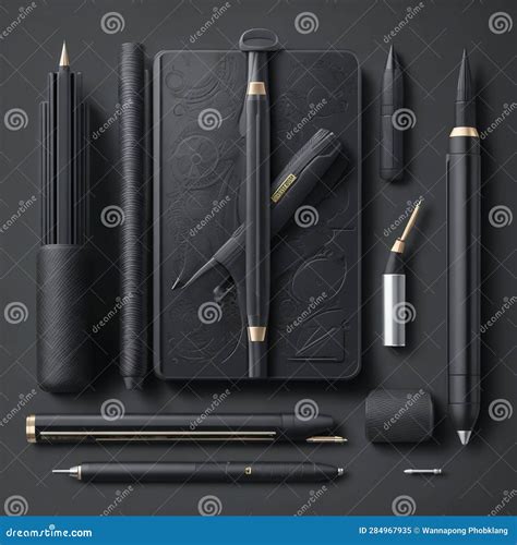 Artistic Stationery Illustration with Drawing Supplies and Design ...