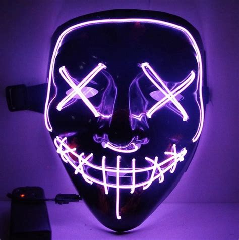 Máscara Luz Led La Purga Halloween The Purge Colores Calidad | Mercado ...