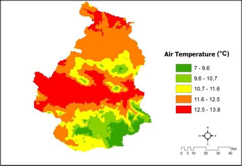 Air temperature map of the study area | Download Scientific Diagram