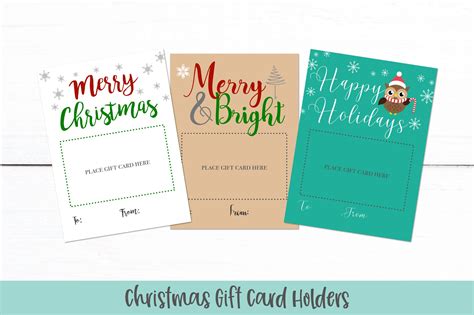 Christmas Gift Card Holders | Printable Christmas Card PDF (326684) | Seasonal | Design Bundles