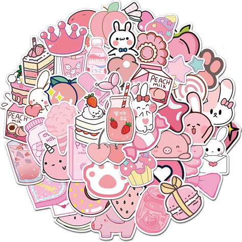 Buy Cute Stickers for Water Bottles,50PCS Kawaii Sticker Pack Vinyl Laptop Stickers Waterproof ...