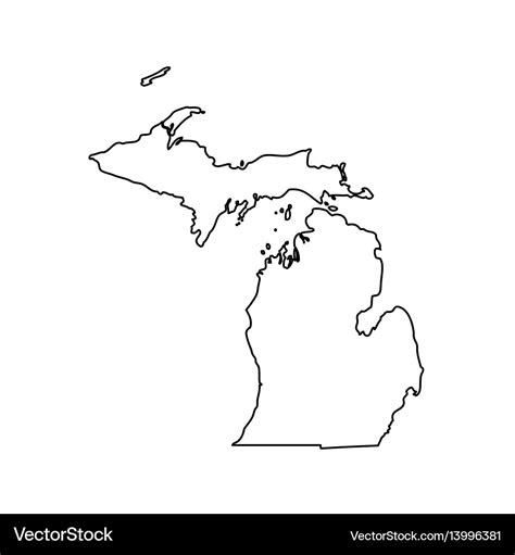 Map of the us state michigan Royalty Free Vector Image