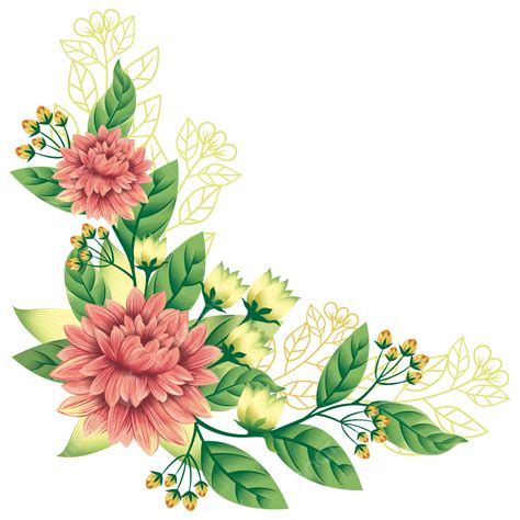 Floral Botanical Flower Vector PNG Images, Floral Vector Flower Corner Rustic Botanical, Flower ...