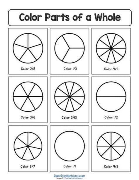 Fractions Equal And Unequal Parts Worksheets