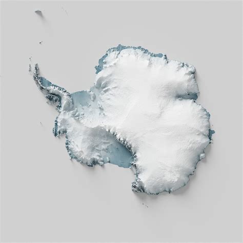 Antarctica Shaded Relief Map – Visual Wall Maps Studio