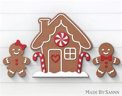 Gingerbread House SVG, Gingerbread Couple Svg, Christmas Ornaments SVG, Glowforge Files ...