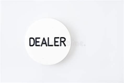 White Dealer Button Of A Poker Game Stock Photo - Image of table, white ...