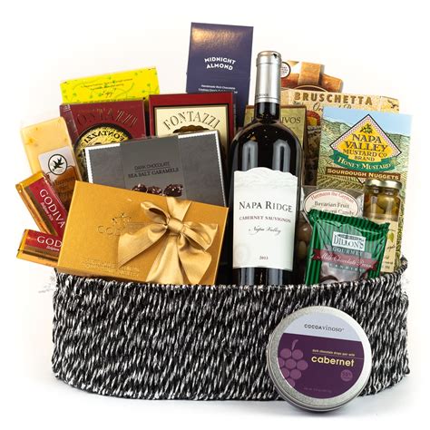 Godiva chocolate and wine Gift Basket,Silver Wine and Cheese Gift Basket