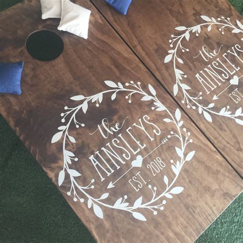 Retro Stained Customized Personalized Hand Painted | Etsy in 2021 | Custom cornhole boards ...