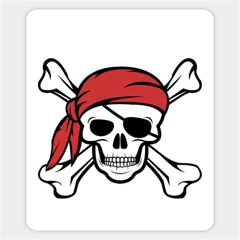 Jolly Roger Pirate Skull Sticker | Pirate-inspired Decal for Skull ...