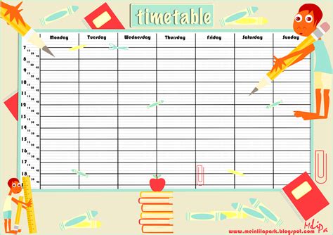 Free printable school timetable and school scrabpooking embellishment ...