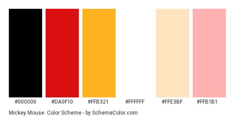 Mickey Mouse Color Palette