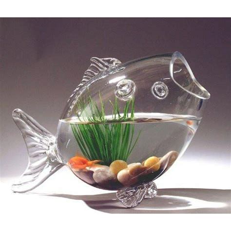 Fish Shaped Fish Bowl Glass Vase, 13-3/4-Inch, Medium - Walmart.com - Walmart.com