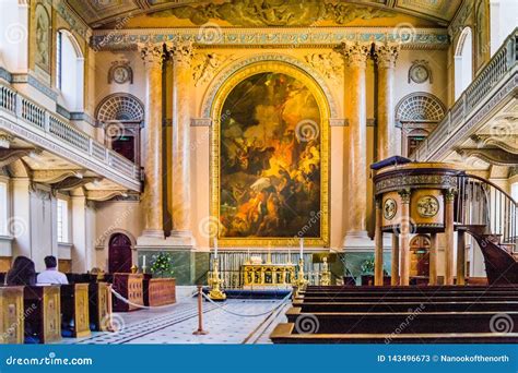 Inside the Chapel at the Old Royal Naval College, Greenwich, London ...