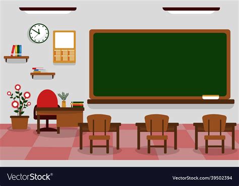 Class school nobody classroom blackboard table Vector Image