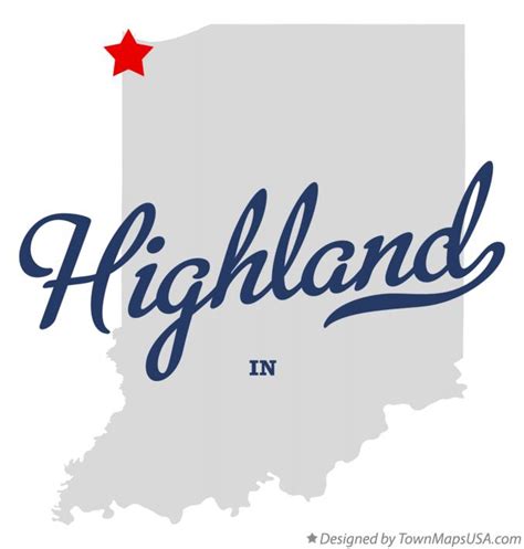 Map of Highland, Lake County, IN, Indiana