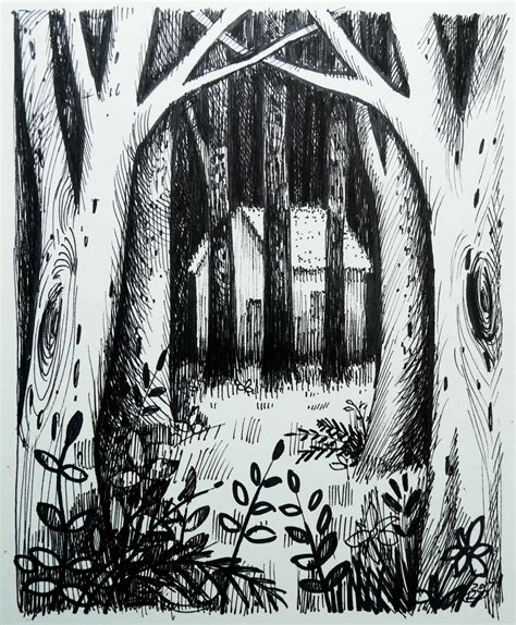 Forest Sketch Drawing