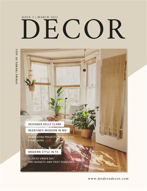 Interior Design - Magazine Cover Template | Visme