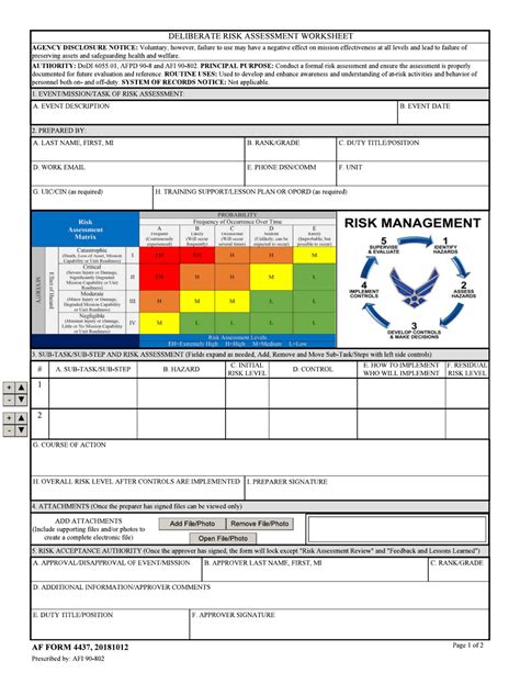 Risk Assessment Worksheet Template Photos | The Best Porn Website