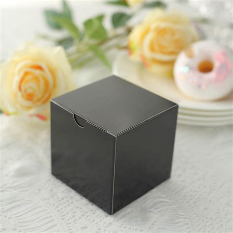 100 PCS | 3"x3" Black Party Favor Boxes | TableclothsFactory