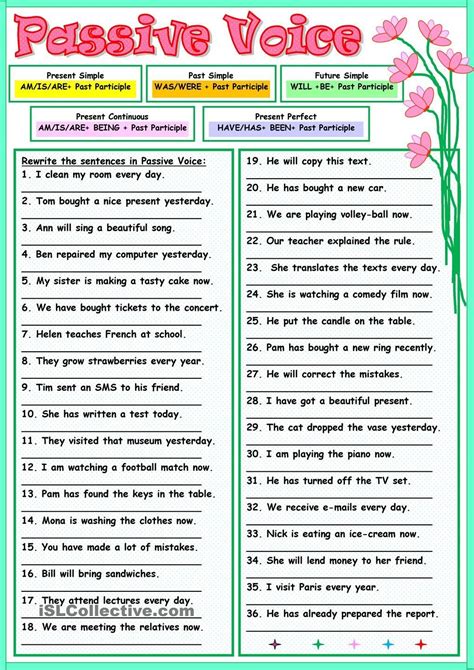 Passive Voice Hellip English Grammar Worksheets Teaching | English grammar, Grammar worksheets ...