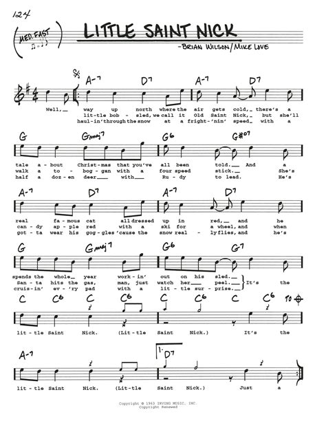 Little Saint Nick by The Beach Boys Sheet Music for Real Book – Melody, Lyrics & Chords at Sheet ...