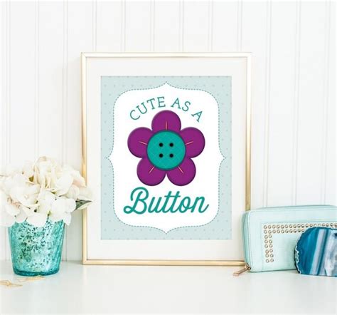 Nursery Art Cute as a Button Printable Art by NoondaybyTracey