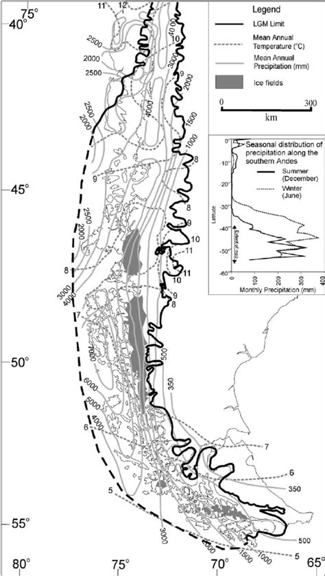 The limits of the Last Glacial Maximum and the distribution of existing ...