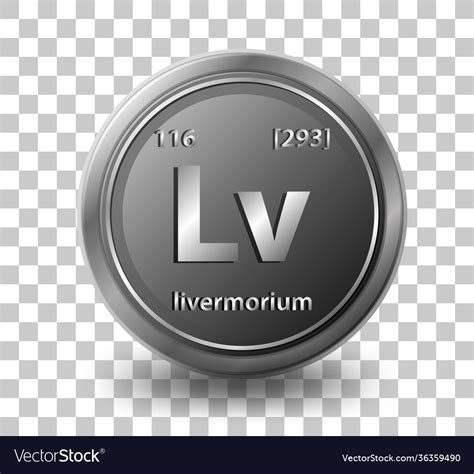 Livermorium chemical element chemical symbol Vector Image