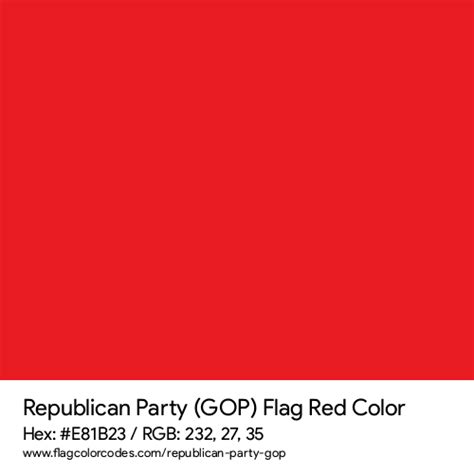 Republican Party (GOP) flag color codes