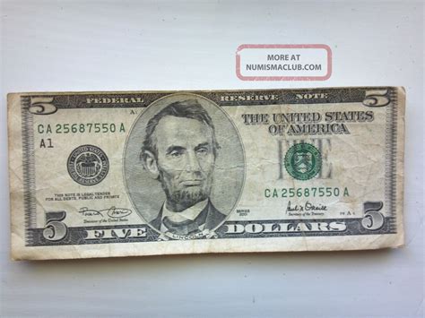 Error $5 Five Dollar Bill, Misprint / Misaligned / Collector Piece