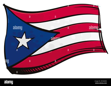 Puerto Rico national flag created in graffiti paint style Stock Photo ...