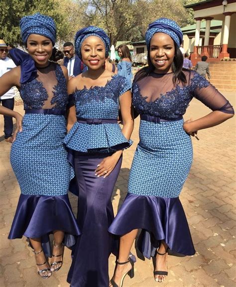 Beautiful Traditional Wedding Bridesmaid Dress Setswana Collection in 2020 | Shweshwe dresses ...