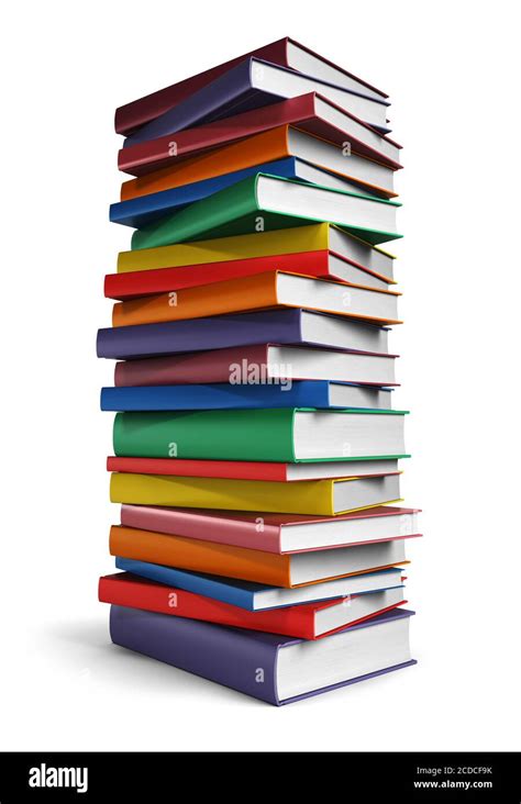 Tall stack of Books isolated on white background Stock Photo - Alamy