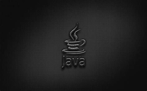 Java black logo, programming language, grid metal background, Java ...