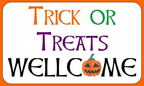 Free Printable Trick Or Treat Sign - Printable Word Searches