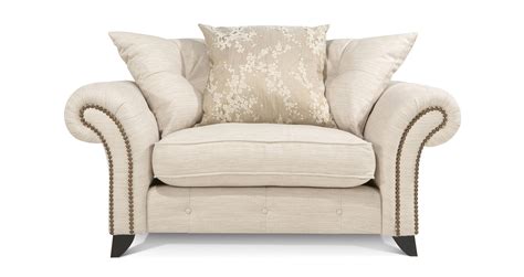 DFS Akasha Cream Fabric Sofa Set Inc 4 Seater Sofa and 2 Seater Cuddler ...