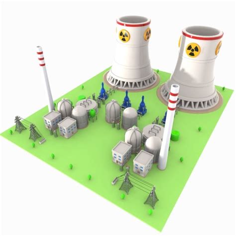 3d cartoon nuclear power