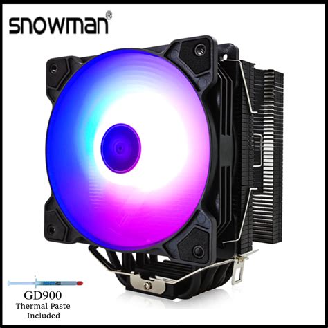 Snowman T4 / Snowman T6. New All Black Snowman CPU Air Cooler for Intel and AMD. RGB CPU Cooler ...