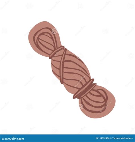 Coil of Rope. Vector Illustration Isolated on White Background. Stock Vector - Illustration of ...