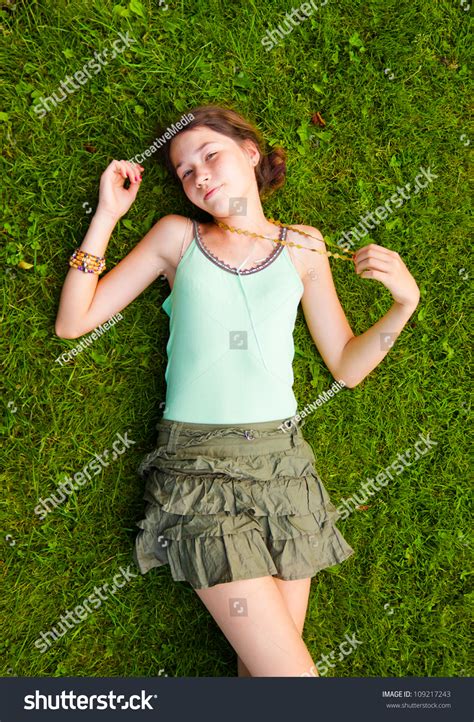 Portrait Pretty Young Teenager Girl Lying Stock Photo 109217243 ...