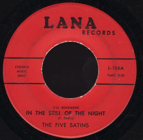 The Five Satins – (I'll Remember) In The Still Of The Night (1964 ...