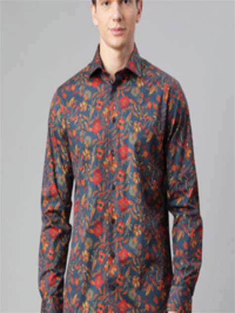 Buy Matinique Men Navy Blue Floral Opaque Printed Casual Shirt - Shirts ...