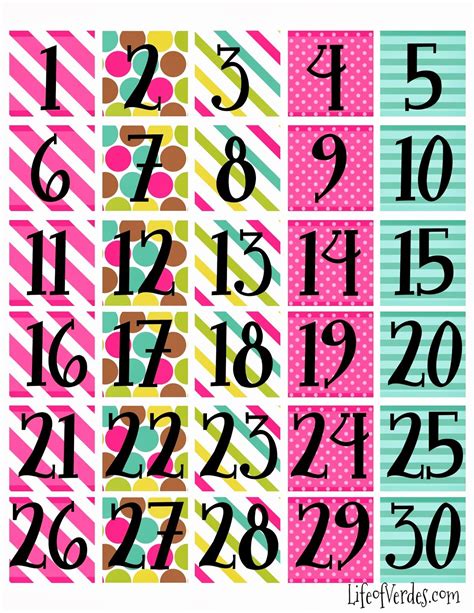 Print Calendar Numbers Free ... | Printable calendar numbers, Calendar numbers, Printable ...