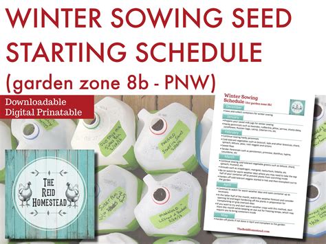 Winter Sowing Schedule Seed Starting Guide Calendar Garden Zone 8b ...