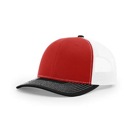 Richardson Red/White/Black Mesh Back Tri-Colors Trucker Hat